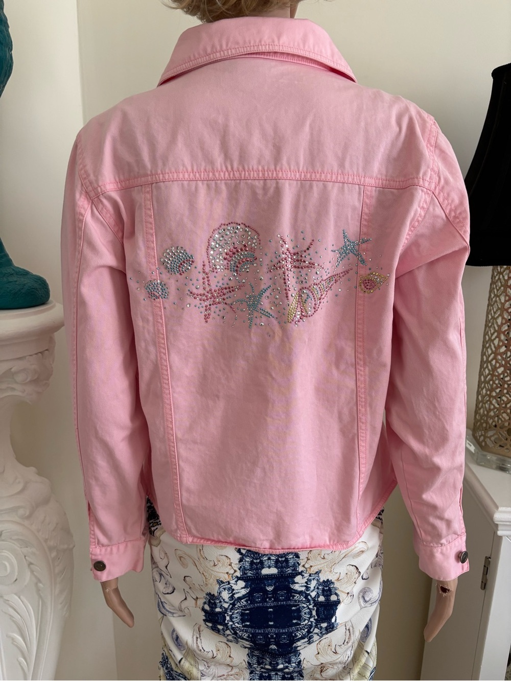 Pink Women's Button-Front Jacket - Picture 6 of 13